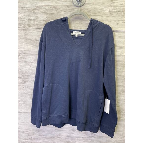 Haven Well Within Tops - Haven Well Within Hoodie Shirt Womens M Blue Long Sleeve V Neck Cotton Pullover
